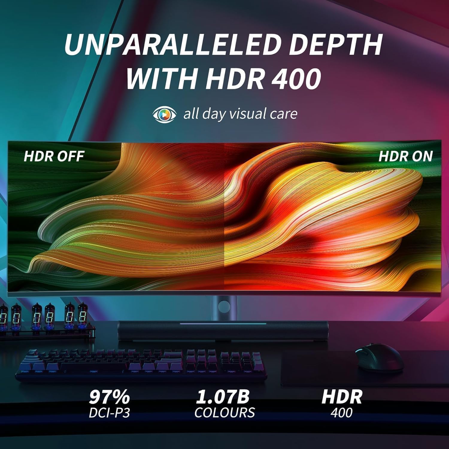 YOGAES Monitor de Jogos Ultrawide de 49 Polegadas Dual QHD